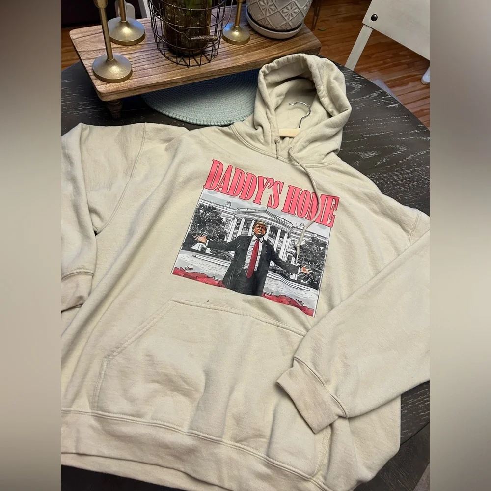 Daddy’s Home Hoodie. Size XL. Worn 2-3 times. Cream/beige in color. - Picture 1 of 7
